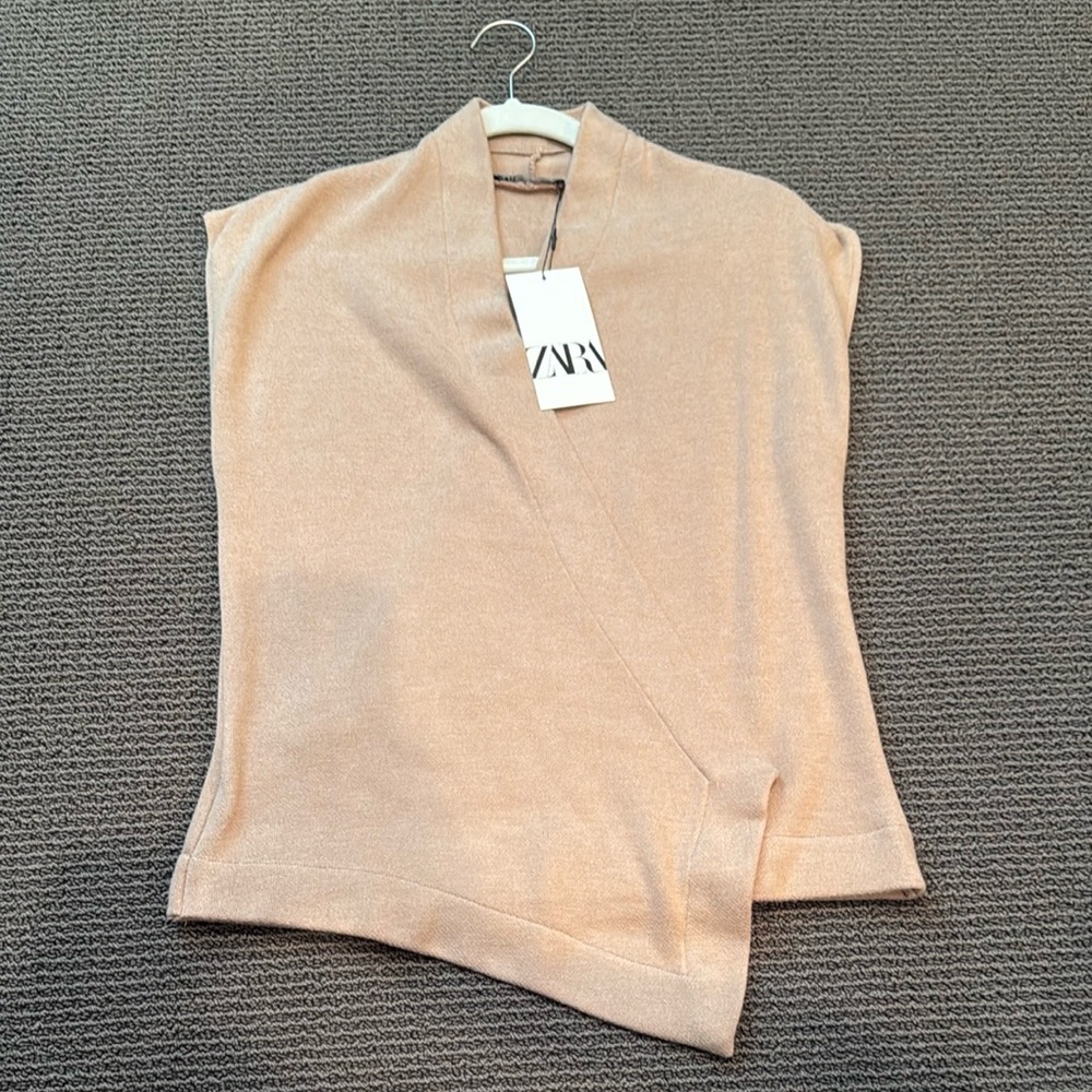 ZARA Beige Wrap Top